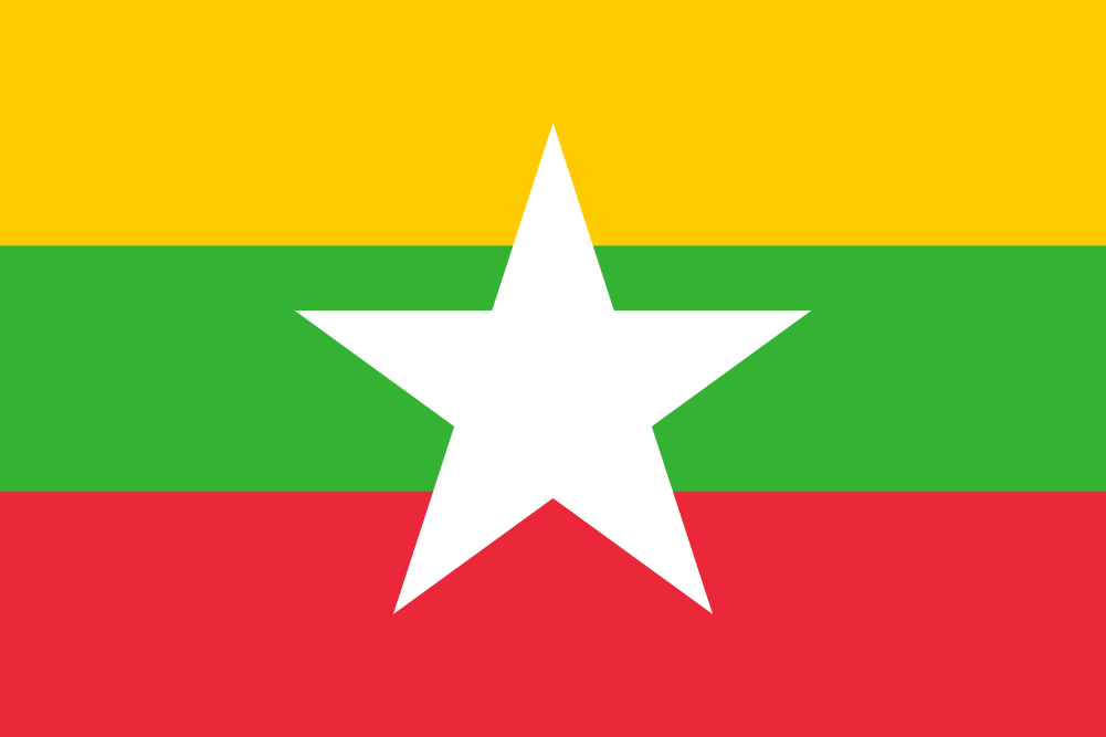 Bandera del país Birmania en resolución 1001x667, Estados del mundo, los símbolos del estado