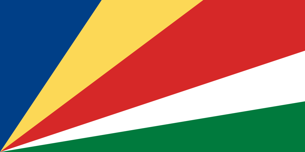 Bandera del país Seychelles en resolución 1001x500, Estados del mundo, los símbolos del estado