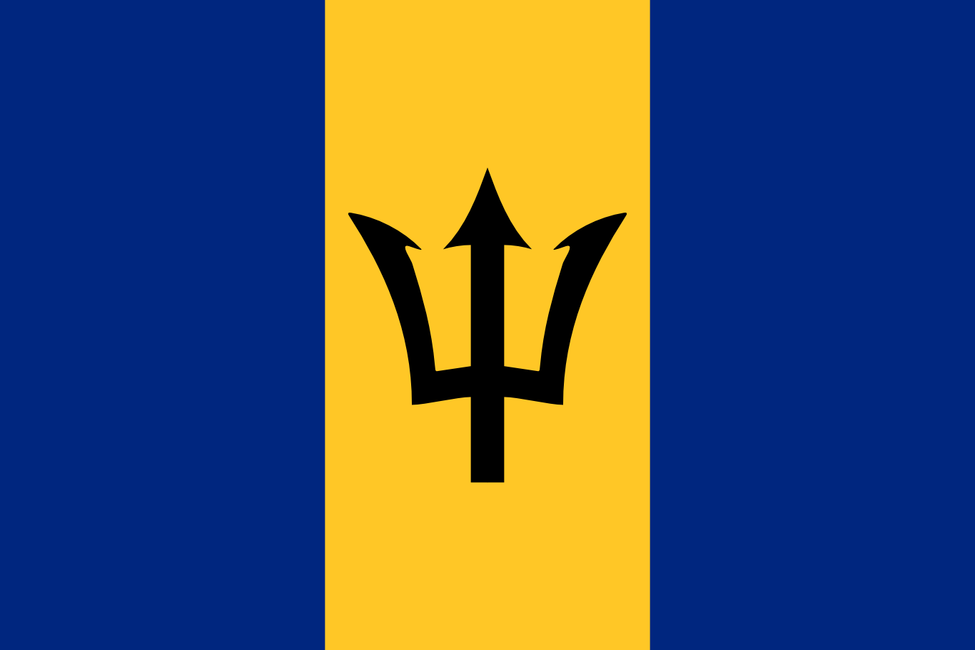 Bandera del país Barbados en resolución 1366x911, Estados del mundo, los símbolos del estado