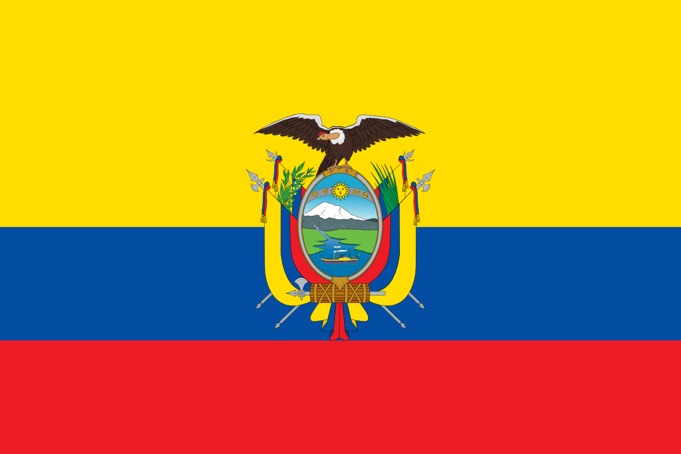 Bandera del pa�s Ecuador en resoluci�n 1366x911, Estados del mundo, los s�mbolos del estado