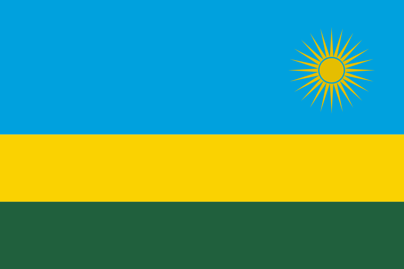 Bandera del país Ruanda en resolución 1366x911, Estados del mundo, los símbolos del estado