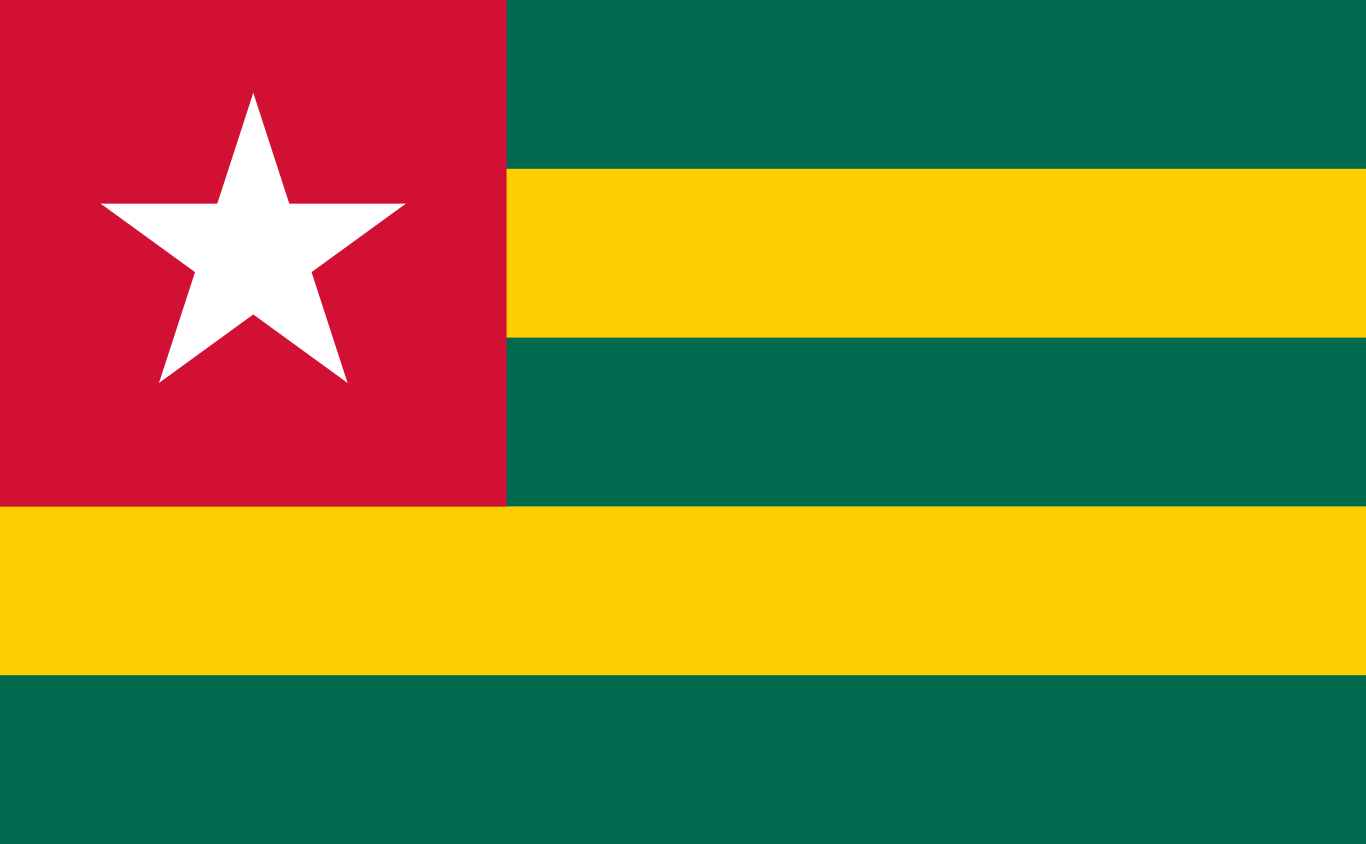 Bandera del país Togo en resolución 1366x844, Estados del mundo, los símbolos del estado
