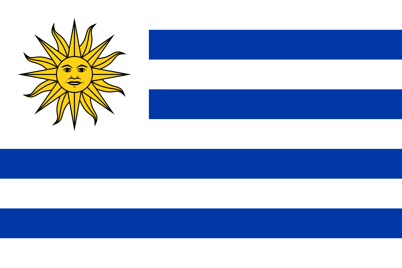 Bandera del país Uruguay en resolución 1366x911, Estados del mundo, los símbolos del estado